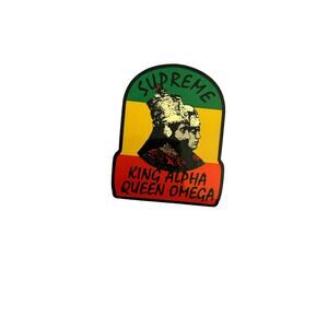 Supreme King Alpha Queen Omega Sticker FW15 Rastafari Colors Authentic
